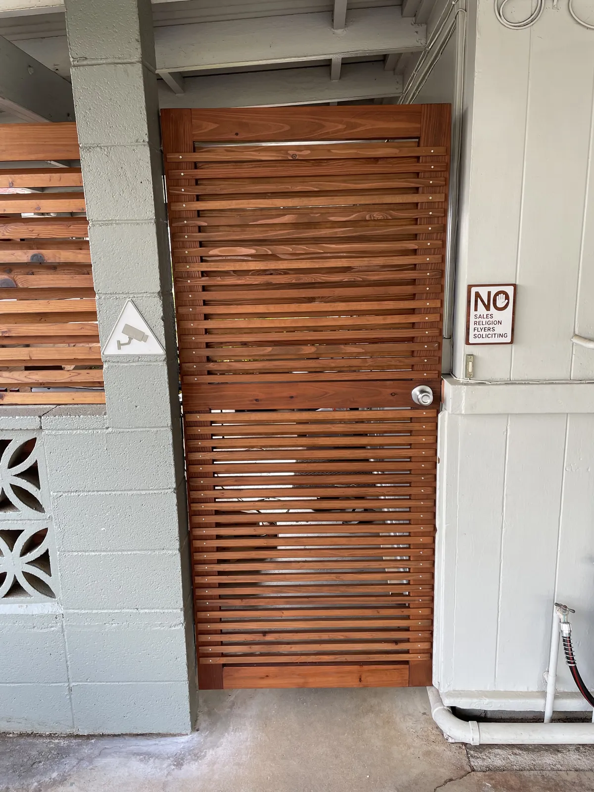 exterior of door